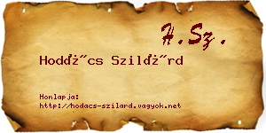 Hodács Szilárd névjegykártya
